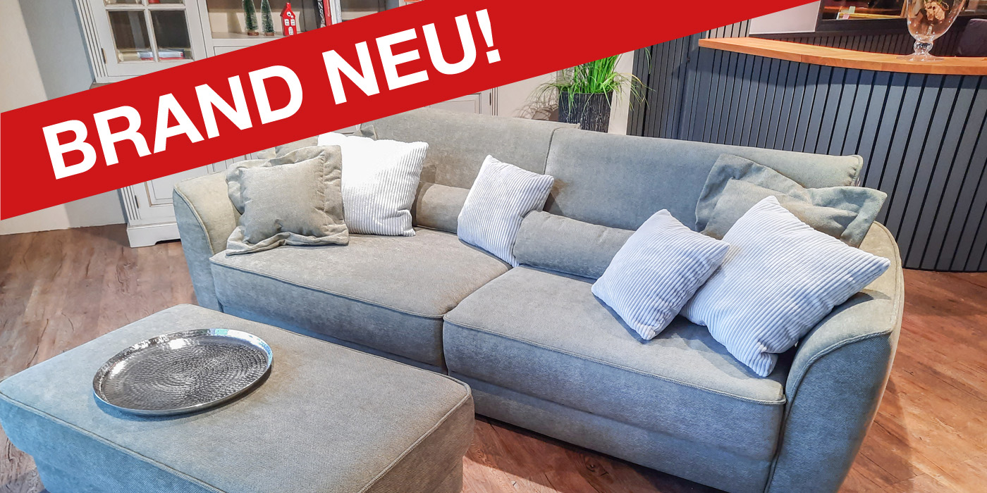 Garnitur/Sofa neu in der Ausstellung. Farbe grau